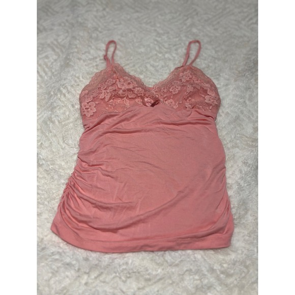SHEIN Tops - SHEIN Women's  Lace Trim Ruched Cami Tank Top Size M